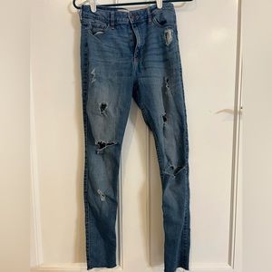 High Rise Hollister Ripped Jeans